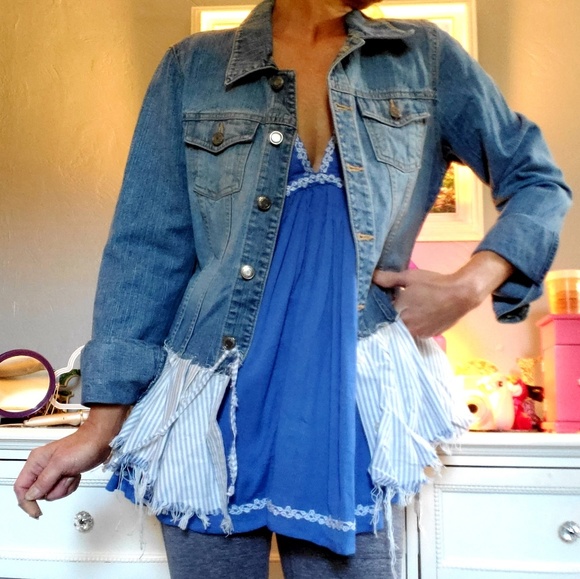 Upcycle jean jacket s/m - Picture 1 of 8
